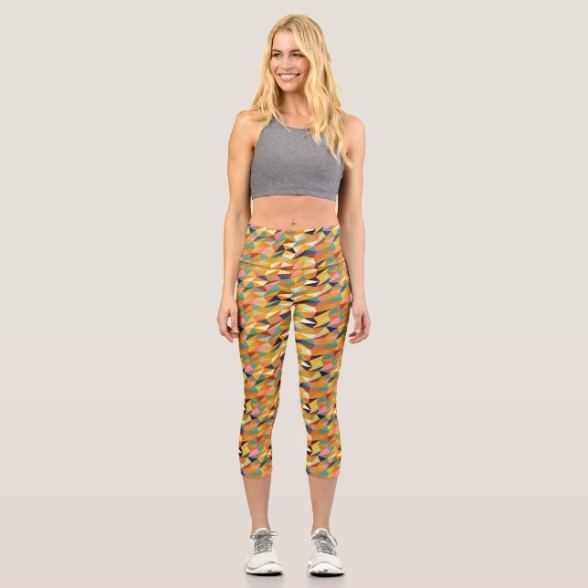 coloured tangle capri leggings (Front)