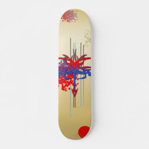 Coloured Tattoo Designed Skateboard
