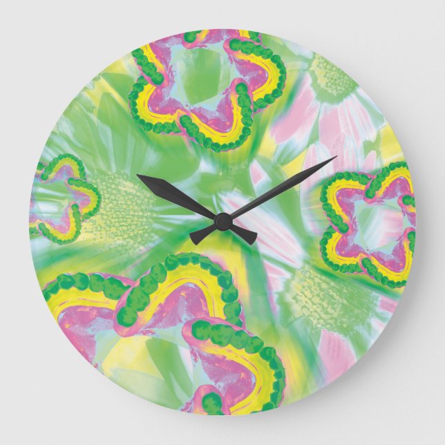 Coloured Teeth Model Flower Dentist Wall Clock (Front)
