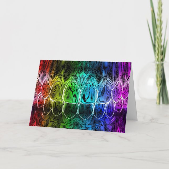 Coloured Teeth Smile Design Dentist Greeting Card (Front)