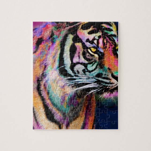 Coloured Tiger Jigsaw Puzzle (Vertical)
