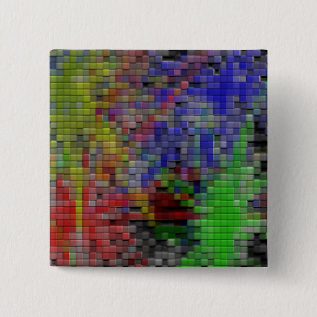 Coloured Tiles 15 Cm Square Badge (Front)