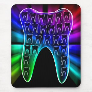 Coloured Tooth Design Dentist Mousepad