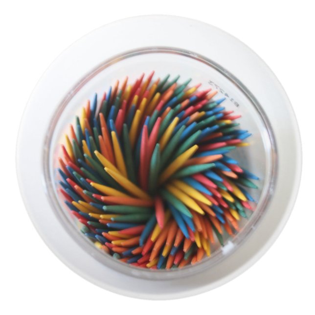 Coloured Toothpicks Ceramic Knob (Front)