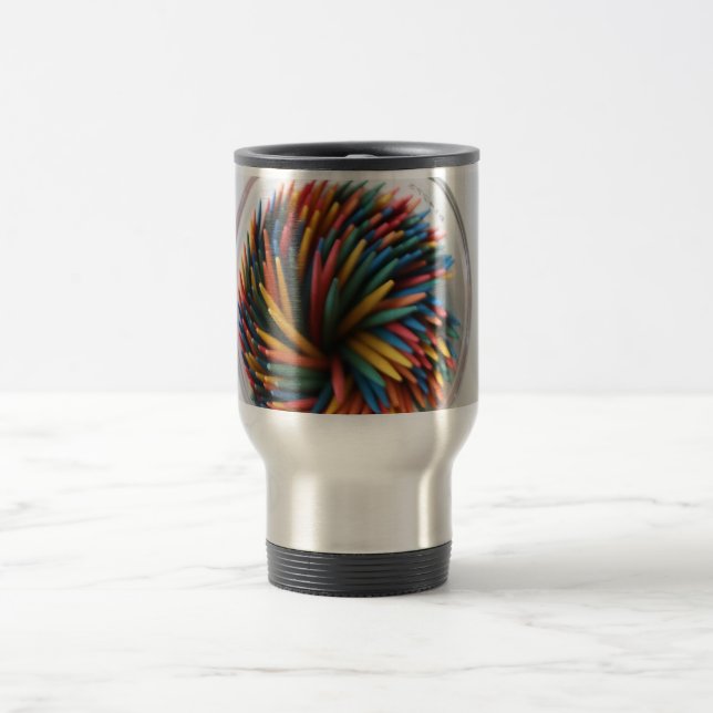 Coloured Toothpicks Travel/Commuter Mug (Center)