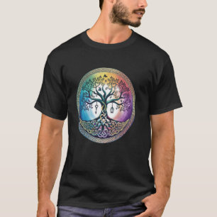 coloured tree of life Odin Northman Valhalla Norse T-Shirt