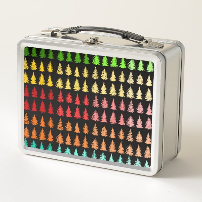 Coloured Trees Metal Lunch Box (Front)