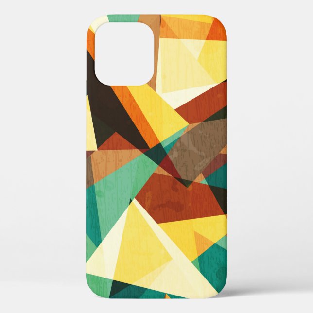 coloured triangle seamless texture with wood effec Case-Mate iPhone case (Back)