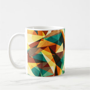 coloured triangle seamless texture with wood effec coffee mug