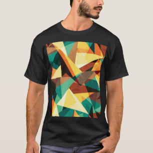 Coloured Triangle Wood Effect Texture T-Shirt