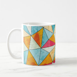 Coloured Triangles: Grunge Vintage Pattern Coffee Mug