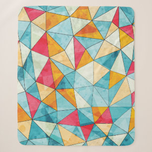 Coloured Triangles: Grunge Vintage Pattern Sherpa Blanket