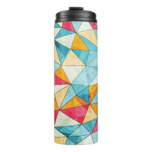 Coloured Triangles: Grunge Vintage Pattern Thermal Tumbler