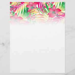 Coloured tropical flowers flyer