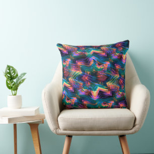 Coloured verdigris flower dressed in virtual trace cushion