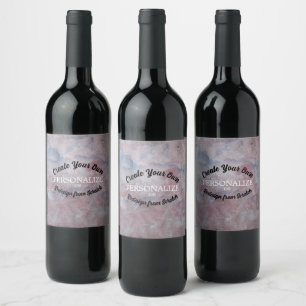 Coloured Vintage Damaged Paper Background - Pink Wine Label