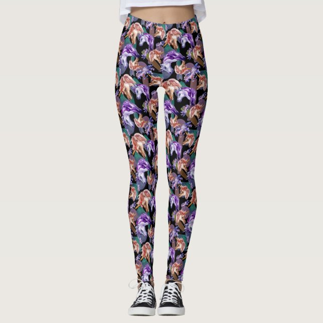Coloured Watercolor Unicorn Women's Leggings (Front)