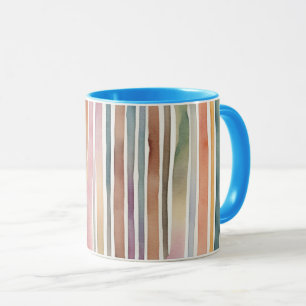 Coloured watercolour lines mug