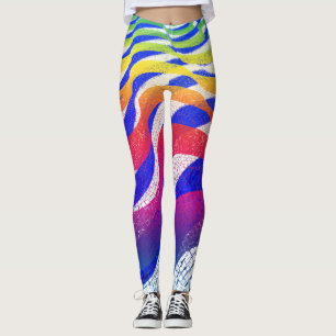 Coloured waves leggings
