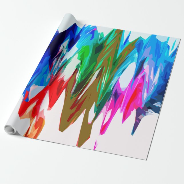 Coloured waves wrapping paper (Unrolled)