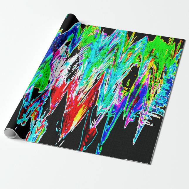 Coloured waves wrapping paper (Unrolled)