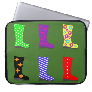 Coloured Wellies Laptop Sleeve