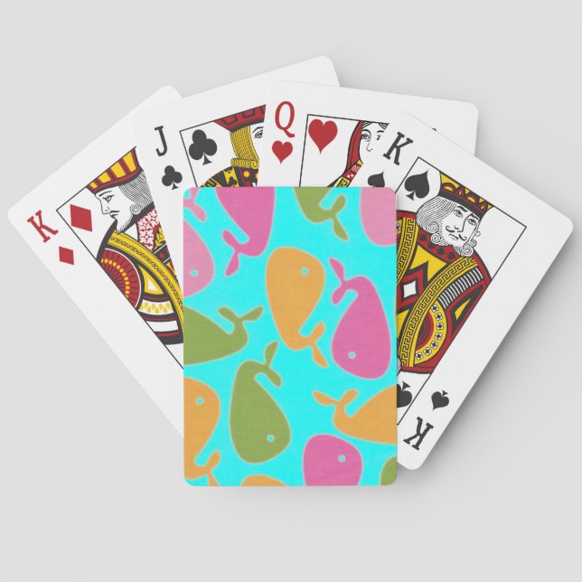 coloured whales playing cards (Back)