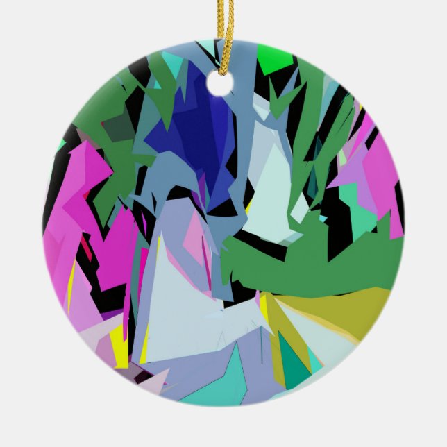 Coloured wind ceramic tree decoration (Front)