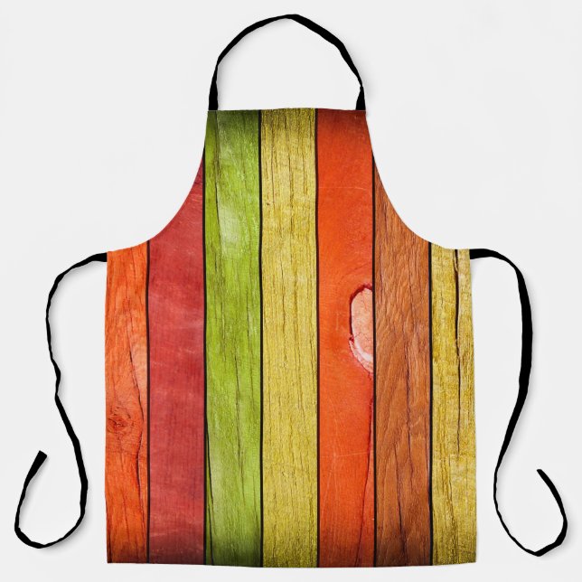 coloured wooden texture, 3D illustration3d, abstra Apron (Front)