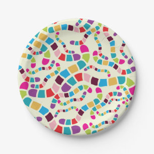 Coloured Worms Paper Plates