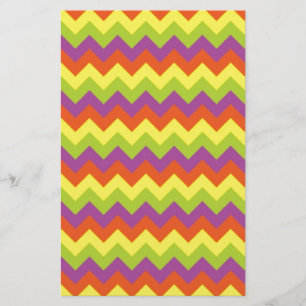 Coloured zig zags stationery