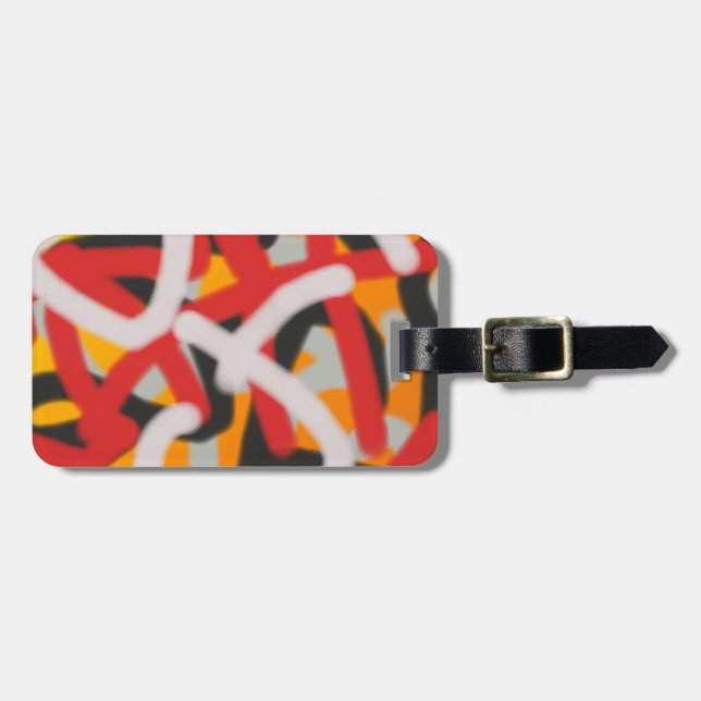 colourful 0748 abstract art luggage tag (Front Horizontal)