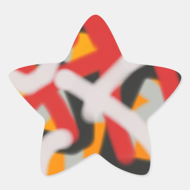 colourful 0748 abstract art star sticker (Front)