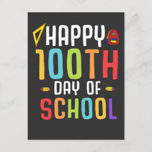 Colourful 100 Days Of School Celebration Postcard
