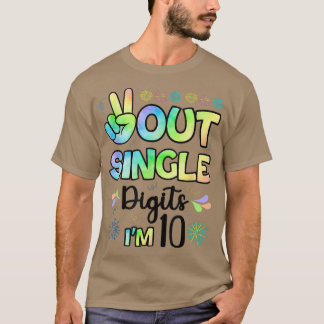 Colourful 10th Birthday Girls 10 Years Old Birthda T-Shirt