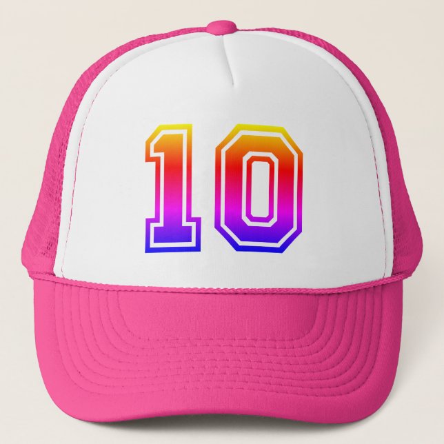 Colourful 10th Birthday Party Trucker Hat (Front)