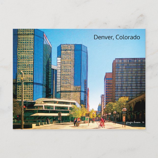 Colourful 16th Street Mall, Downtown Denver, CO Postcard (Front)