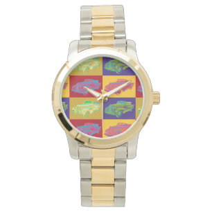 Colourful 1938 Cadillac Lasalle Pop Art Watch