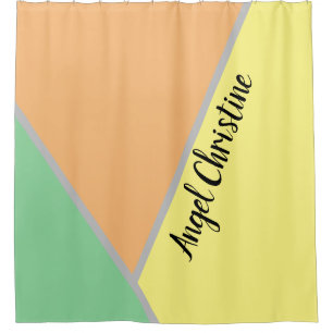 Colourful 1970s triangles pattern Modern Asbtrac Shower Curtain