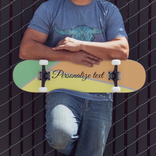 Colourful 1970s triangles pattern | Modern Asbtrac Skateboard (Outdoor 3)