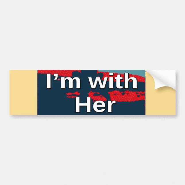 Colourful 2016 I am with her Vote for Hillary USA Bumper Sticker (Front)