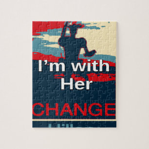 Colourful 2016 I am with her Vote for Hillary USA  Jigsaw Puzzle
