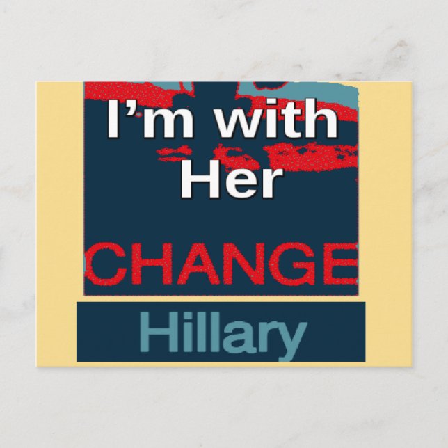 Colourful 2016 I am with her Vote for Hillary USA  Postcard (Front)