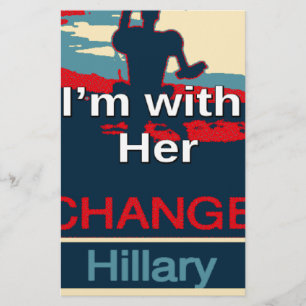 Colourful 2016 I am with her Vote for Hillary USA Stationery