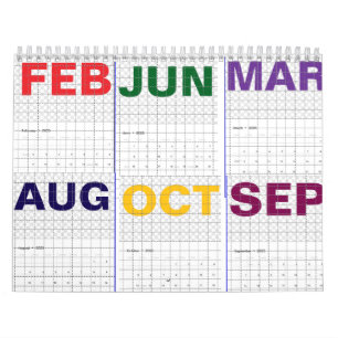 Colourful 2025 Calendar, Monthly Planner, Minimali Calendar