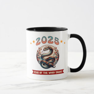 Colourful 2025 Year of the Wood Snake coffee Mug