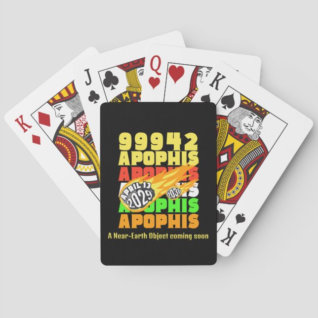 Colourful 2029 APOPHIS Asteroid 99942 Playing Cards (Back)