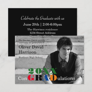 Colourful 20XX ConGRADulations - 3x5 Announcement