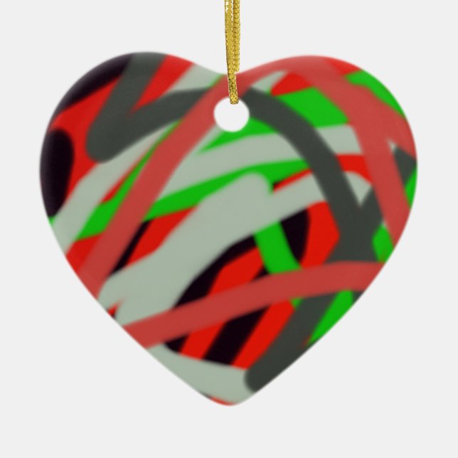 colourful 2993 absract art ceramic tree decoration (Front)
