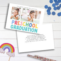 Colourful 2 Photo Preschool Graduation Party